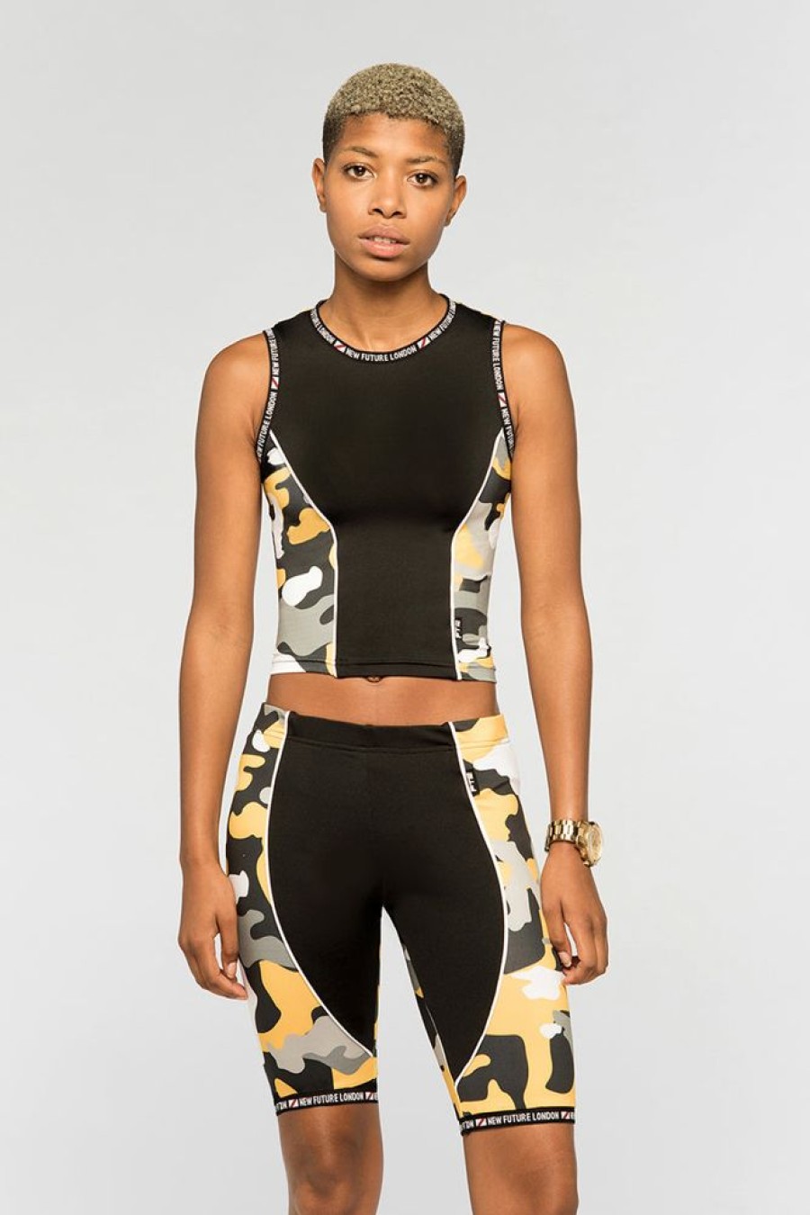 Unisex NEW FUTURE LONDON | Crop Top (Camo Yellow)