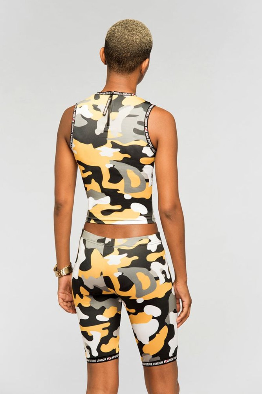 Unisex NEW FUTURE LONDON | Crop Top (Camo Yellow)