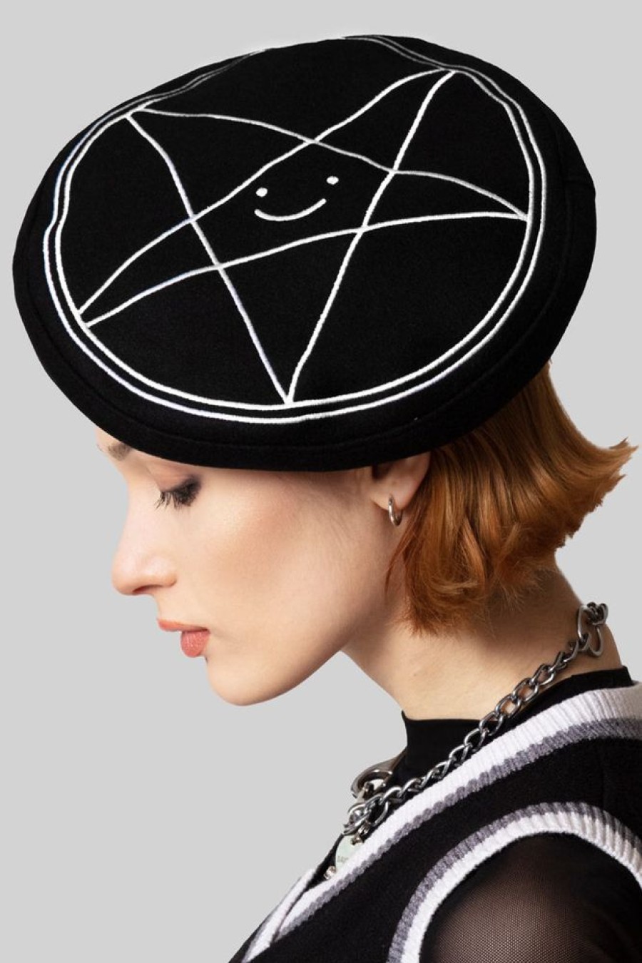 Unisex LONG CLOTHING | Satan Loves You Large Logo Beret