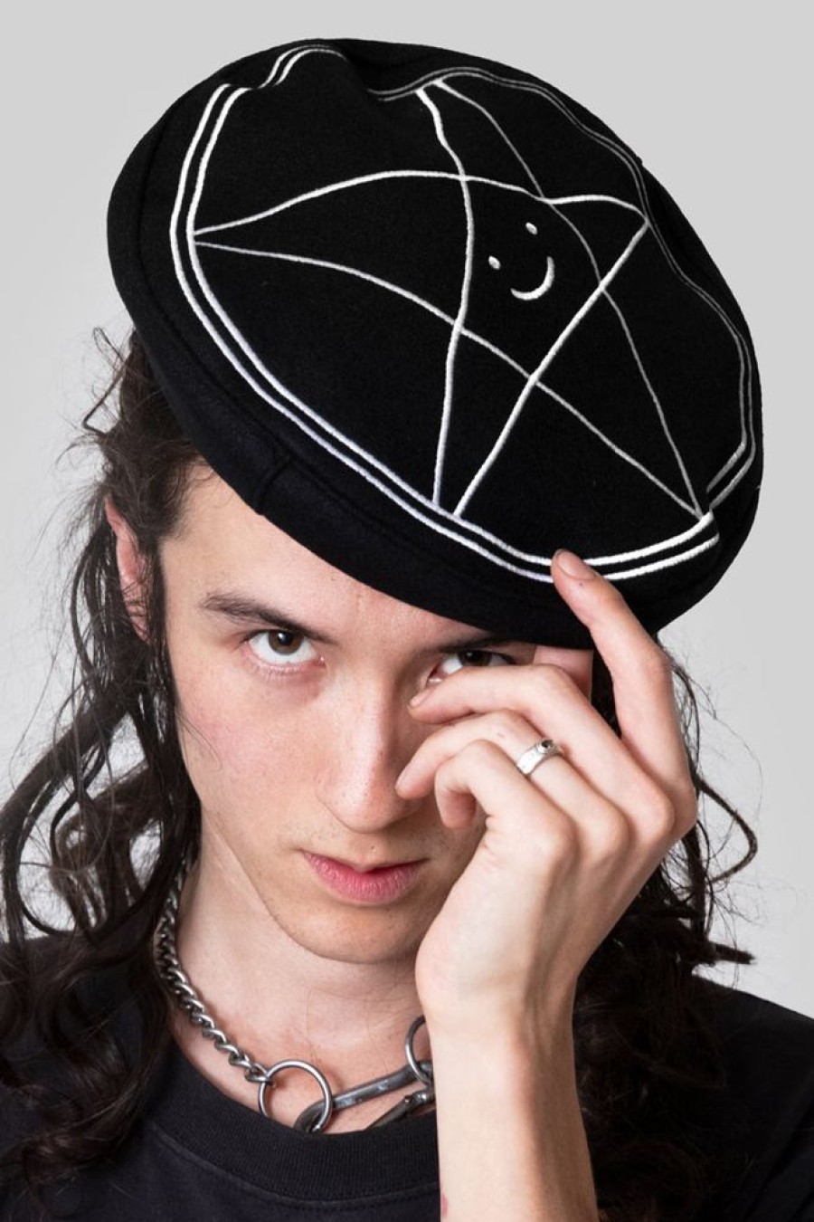 Unisex LONG CLOTHING | Satan Loves You Large Logo Beret