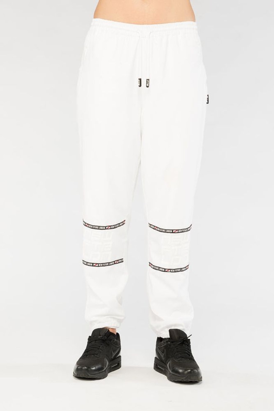 Women NEW FUTURE LONDON | Racer Logo Joggers (White)