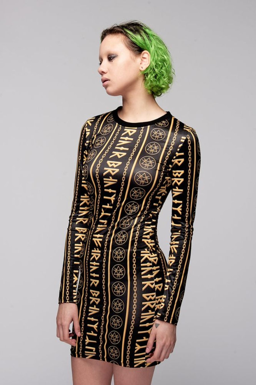 Women LONG CLOTHING | Gold Rune Dress