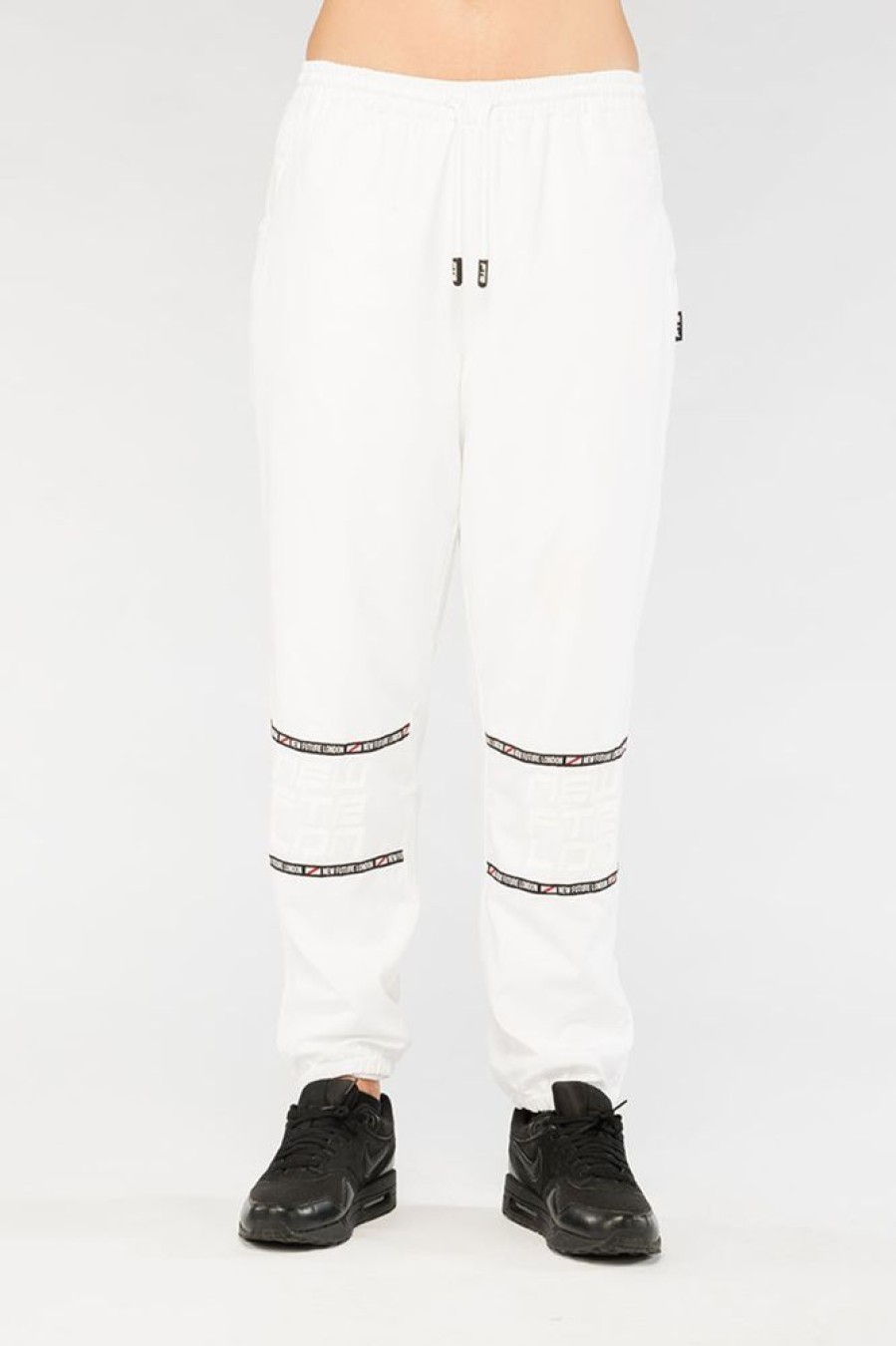 Unisex NEW FUTURE LONDON | Racer Logo Joggers (White)