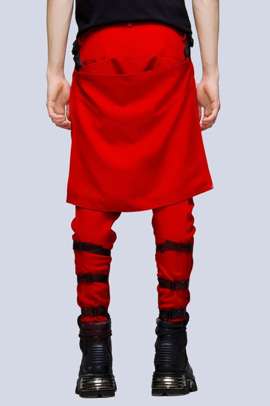 Unisex LONG CLOTHING | Clip Pants (Block Red)