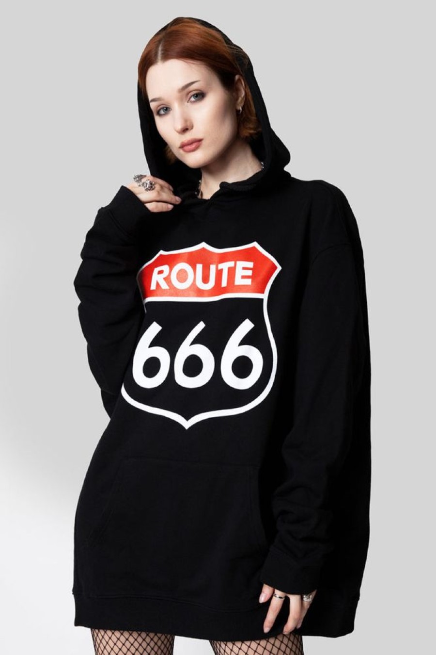 Unisex LONG CLOTHING | Route 666 - Oversize Hooded Sweat