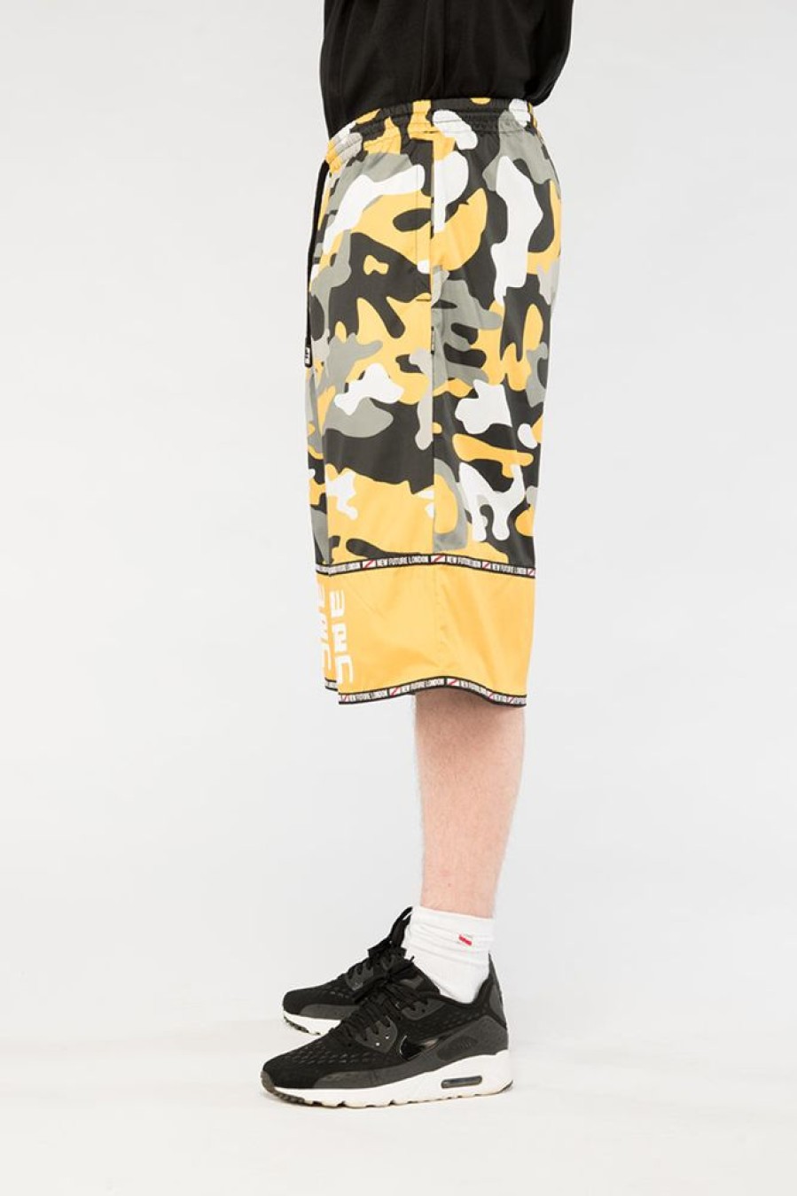 Unisex NEW FUTURE LONDON | Racer Logo Shorts (Camo Yellow)