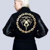 Unisex LONG X MISHKA | Death Adder Chain Crop Varsity Jacket (Gold)