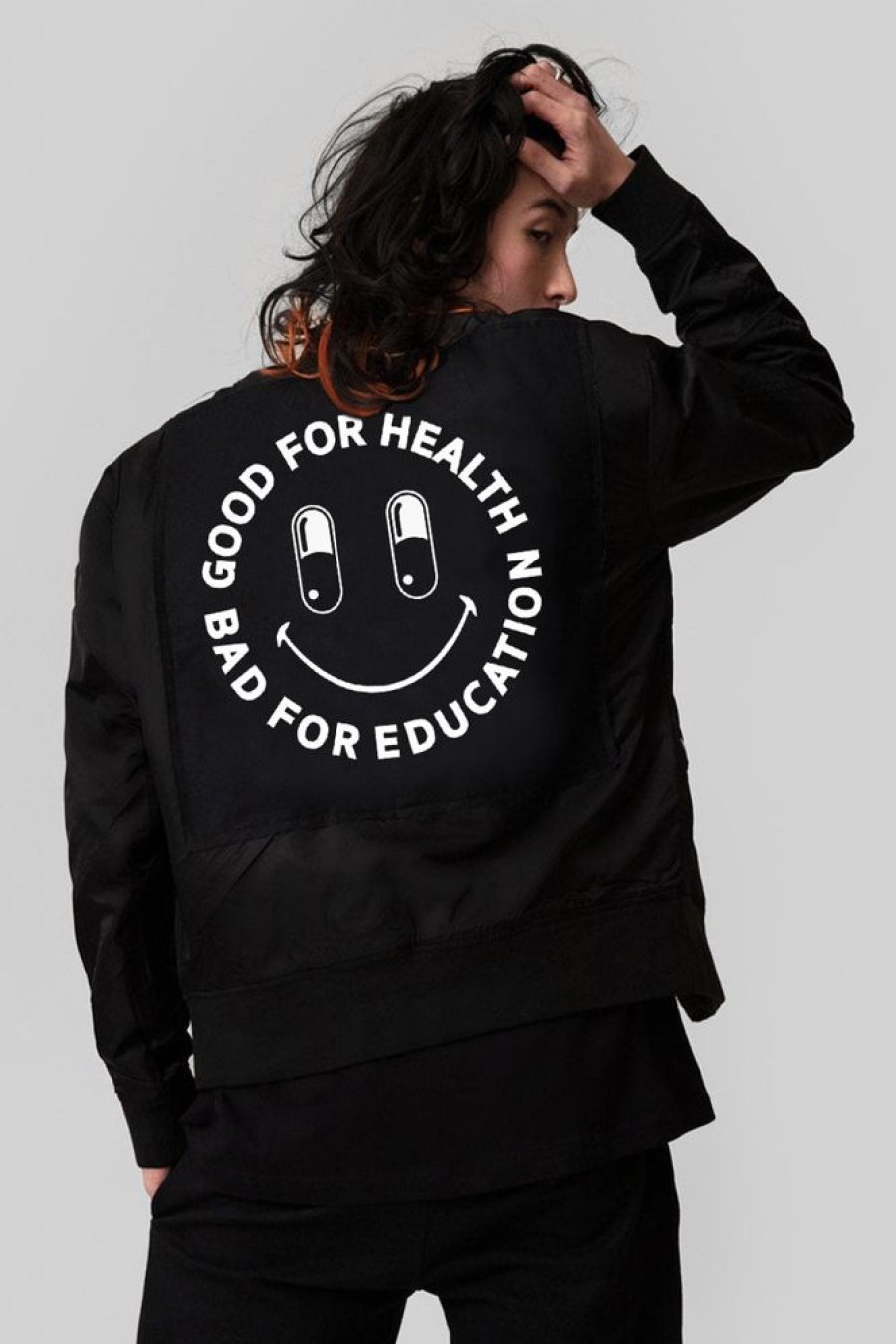 Unisex LONG CLOTHING | Rave Smiley Ma1 Patch Jacket