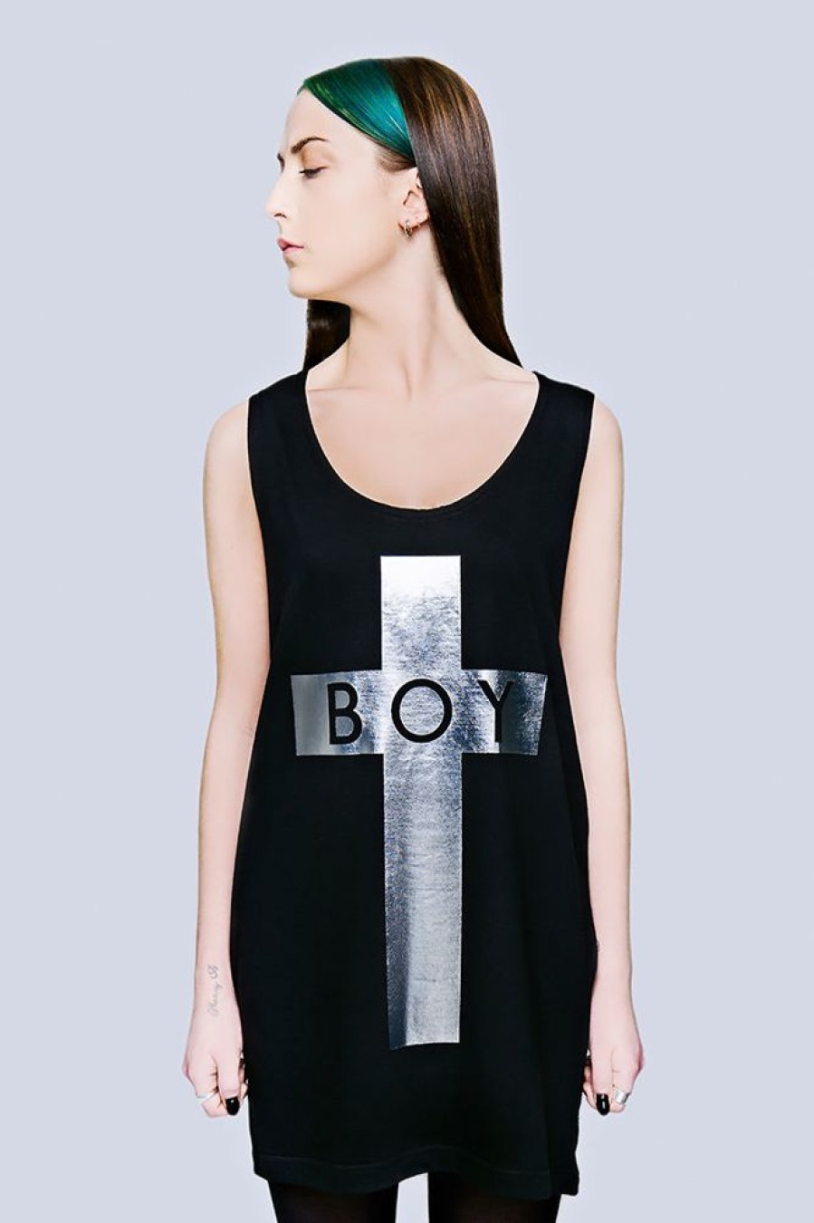 Unisex BOY LONDON | Boy Cross Vest (Silver)