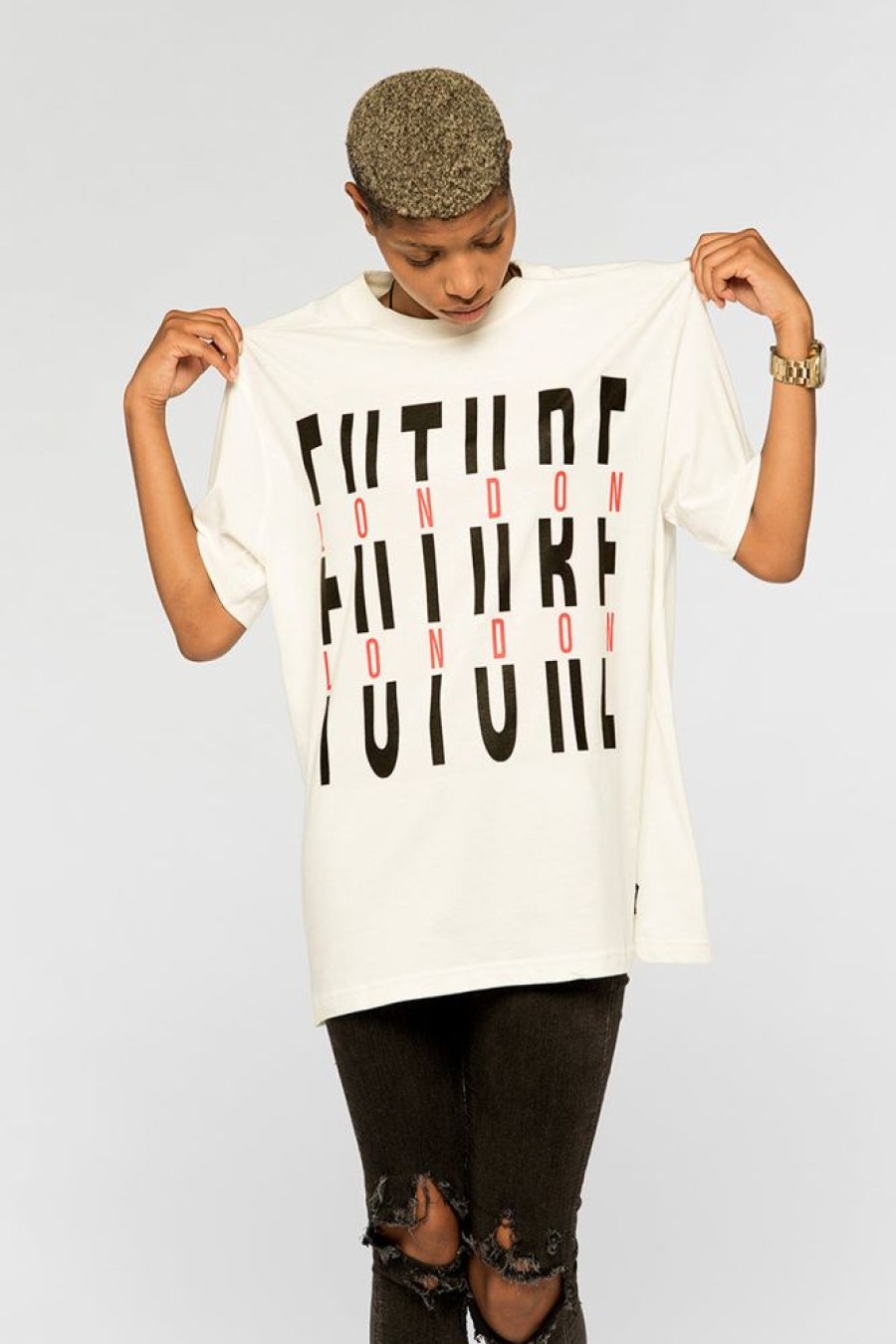 Unisex NEW FUTURE LONDON | Fracture Logo T Shirt (White)