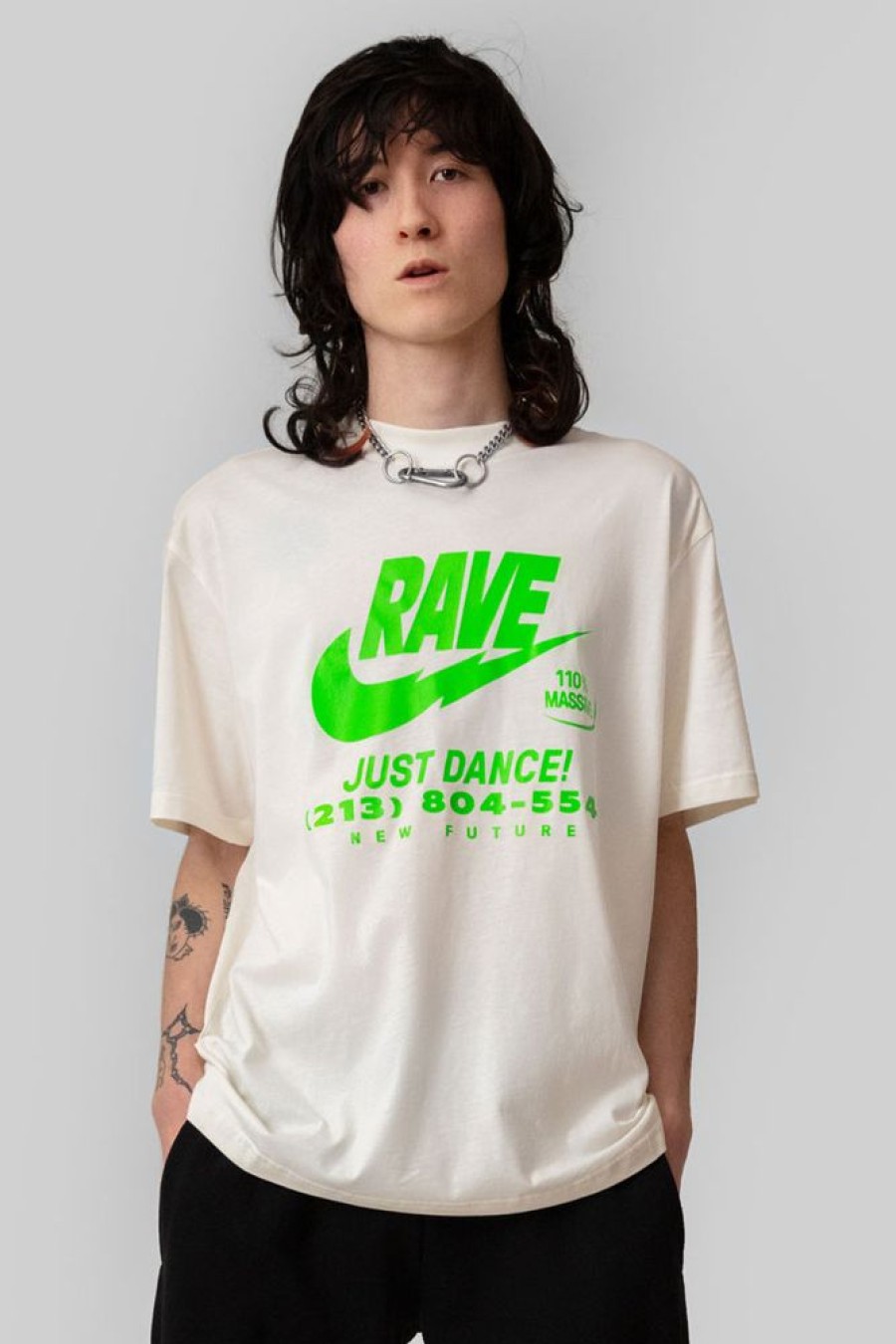 Unisex NEW FUTURE LONDON | Illegal Rave (Wht/Green) -Tshirt