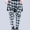 Women LONG CLOTHING | Clip Pants (Black/White Tartan)