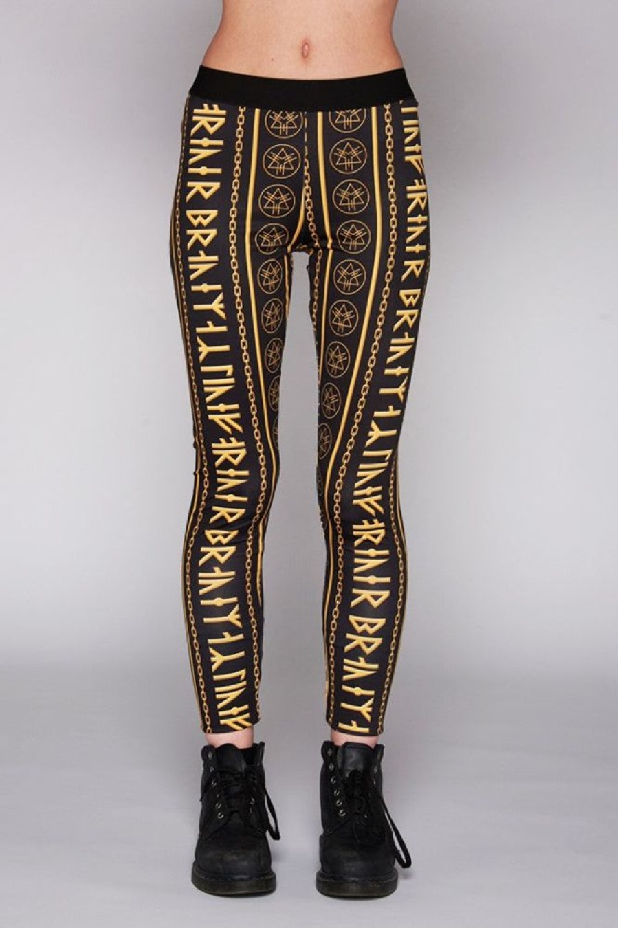 Women LONG CLOTHING | Gold Rune Leggings