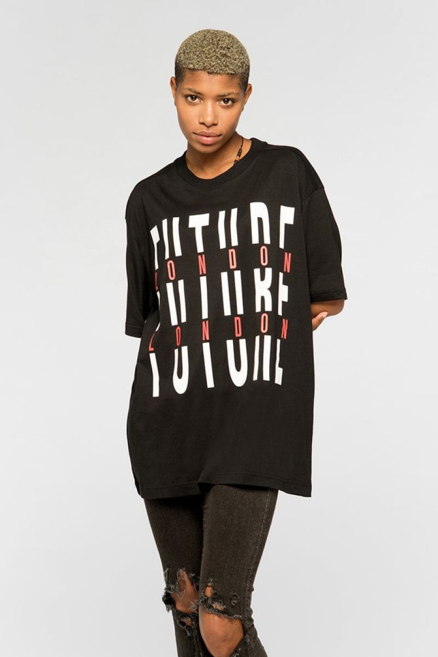 Unisex NEW FUTURE LONDON | Fracture Logo T Shirt (Black)