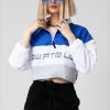 Unisex NEW FUTURE LONDON | Racer Logo Cropped Windbreaker (Blue/Grey)