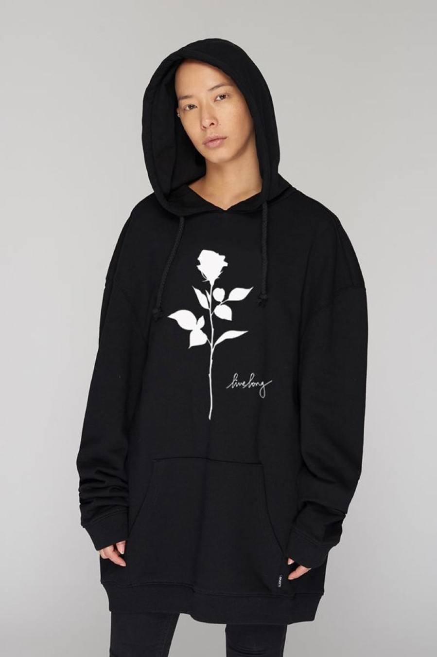 Unisex LONG CLOTHING | Rose Over Hooded Sweat