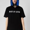 Unisex LONG CLOTHING | Made By Satan - Hooded Tshirt (B)