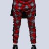 Unisex LONG CLOTHING | Clip Pants (Red Tartan)