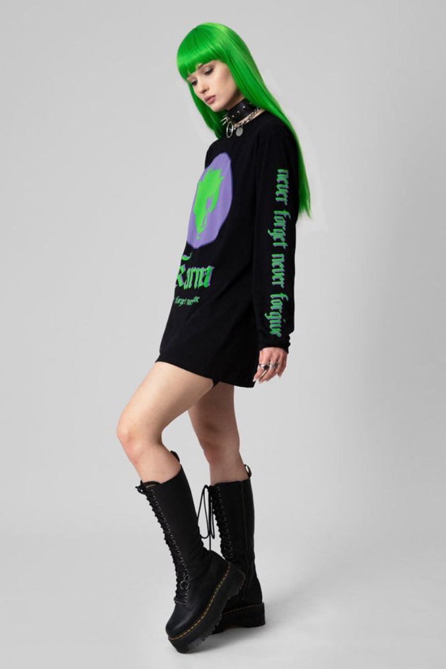 Unisex LONG CLOTHING | Karma - Long Sleeve (Green/Purple)