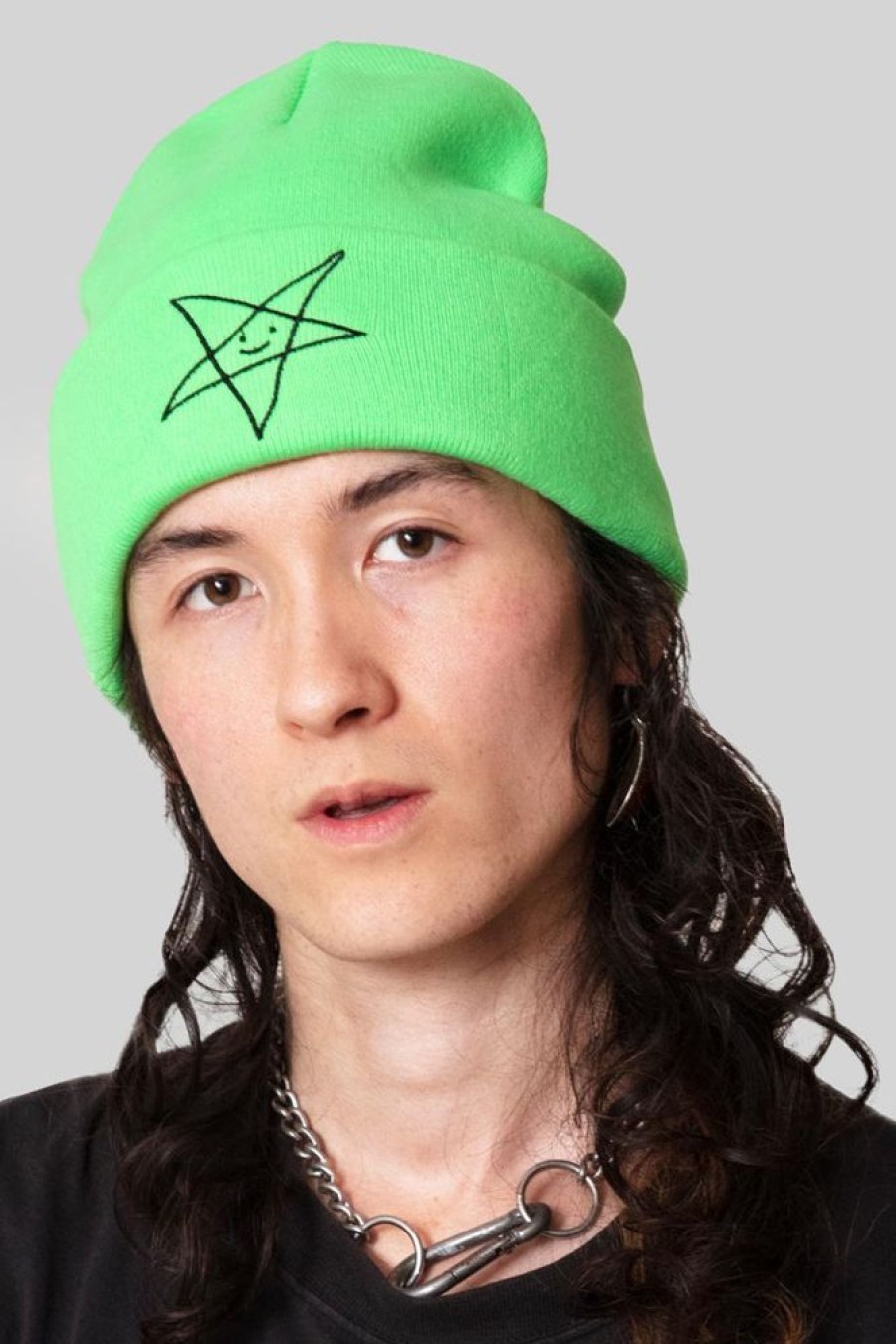 Unisex LONG CLOTHING | Satan Loves You Beanie (Green)