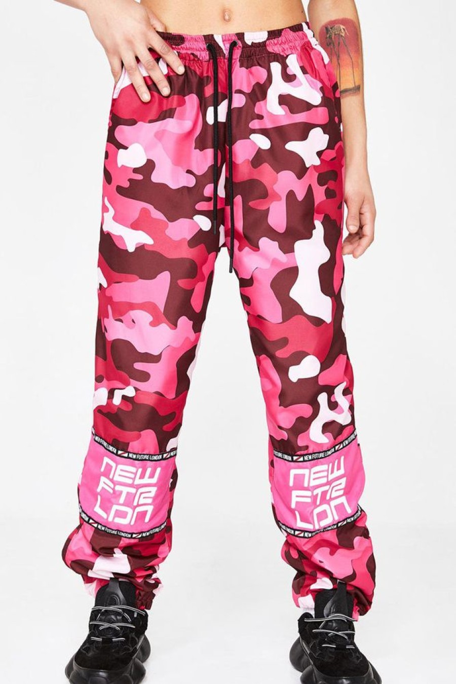 Women NEW FUTURE LONDON | Racer Logo Joggers (Camo Pink)