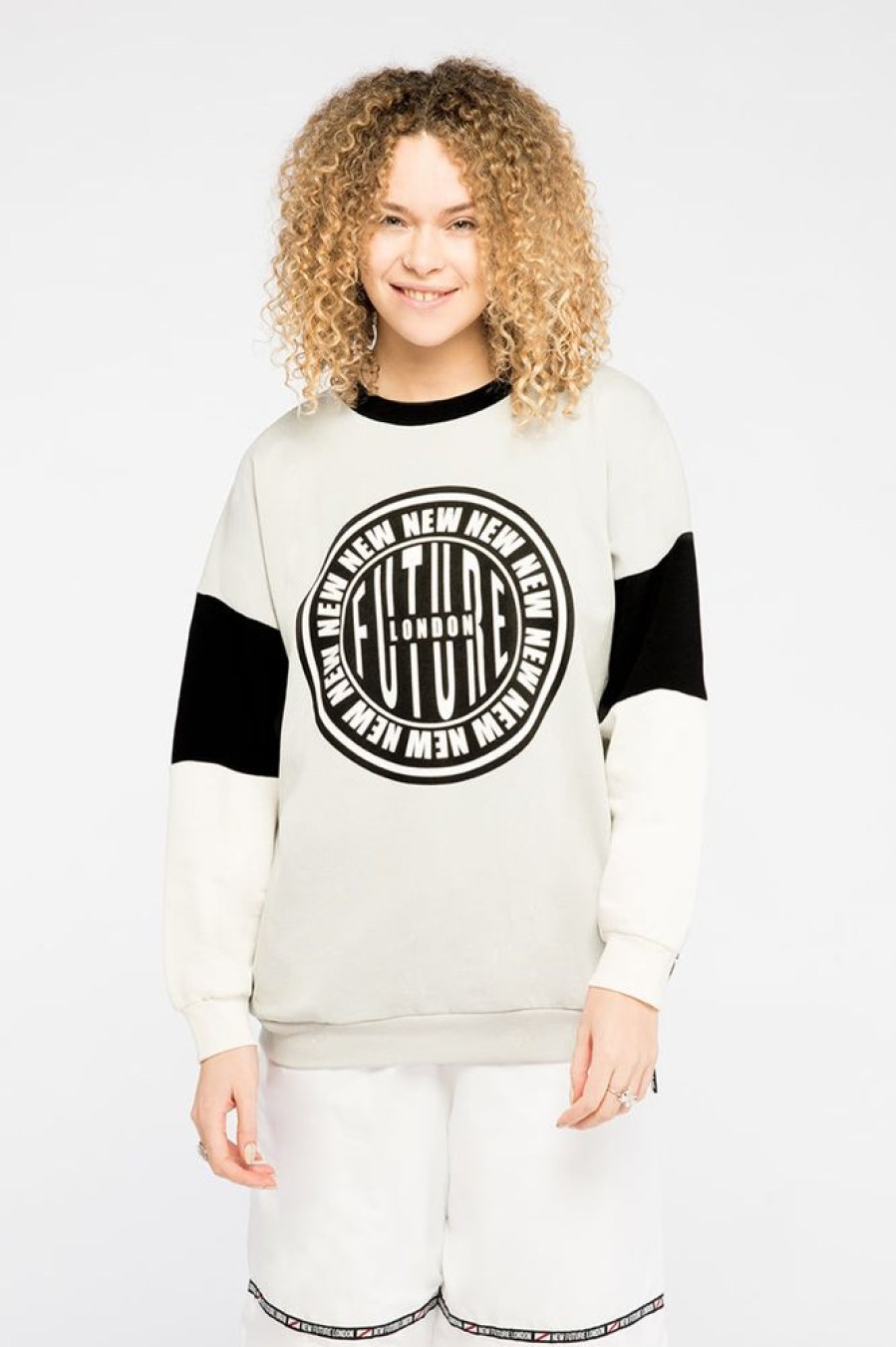 Unisex NEW FUTURE LONDON | Stamp Logo Sweatshirt (Grey/White)