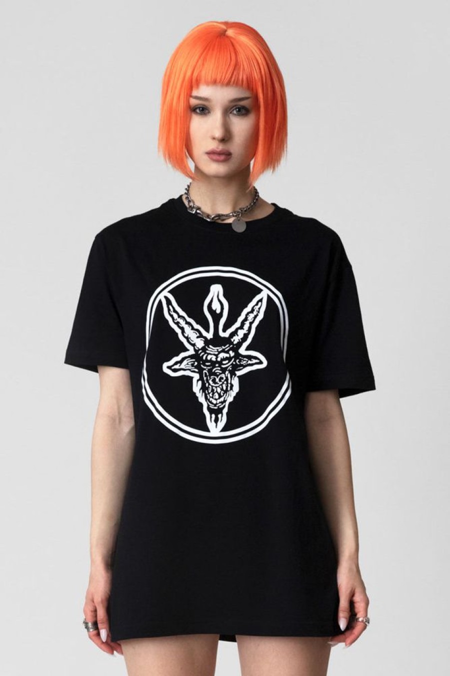 Unisex LONG CLOTHING | Baphomet - Tshirt (B)