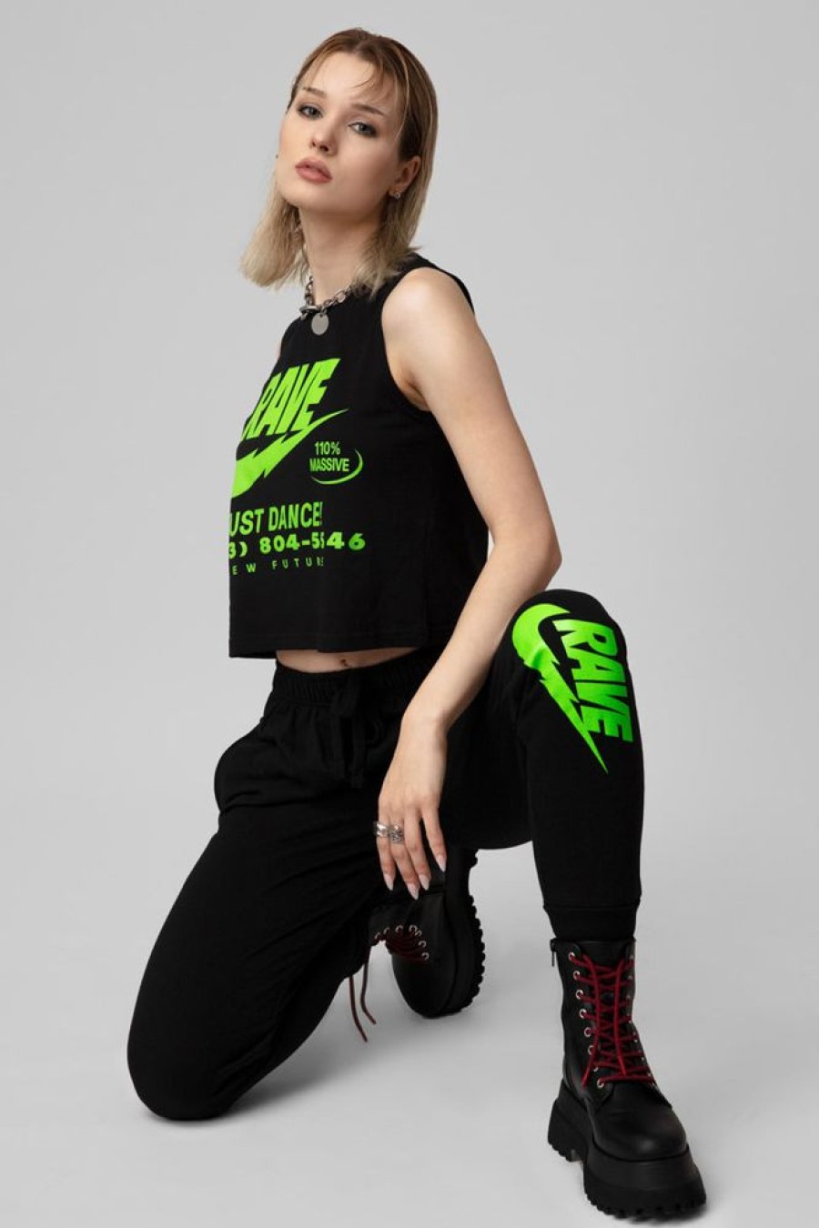 Unisex NEW FUTURE LONDON | Illegal Rave (Green) - Crop Top