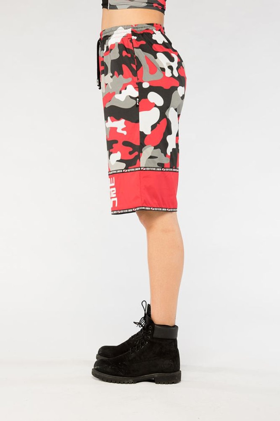 Unisex NEW FUTURE LONDON | Racer Logo Shorts (Camo Red)