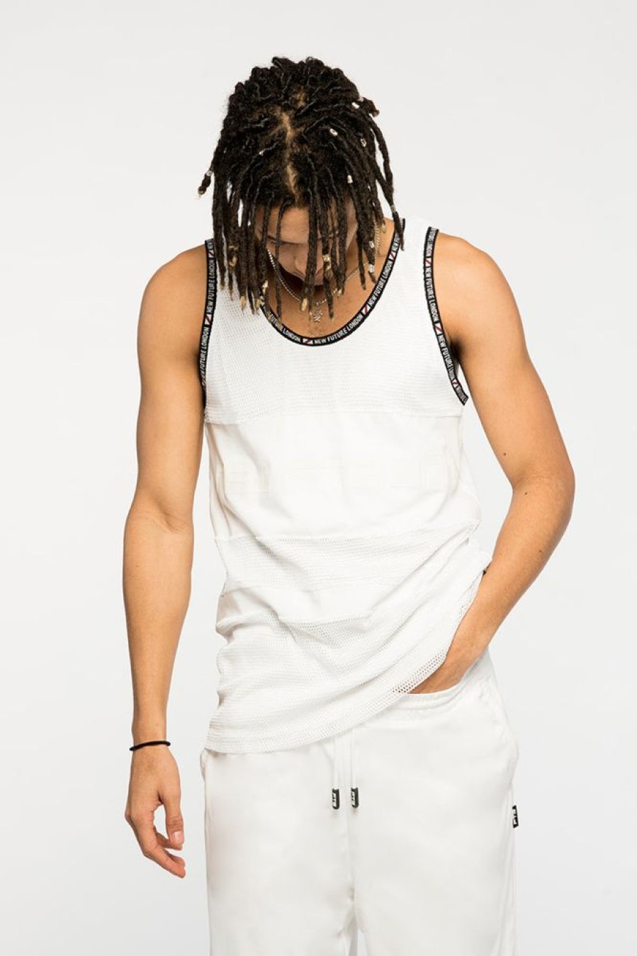 Unisex NEW FUTURE LONDON | Racer Logo Vest (White)