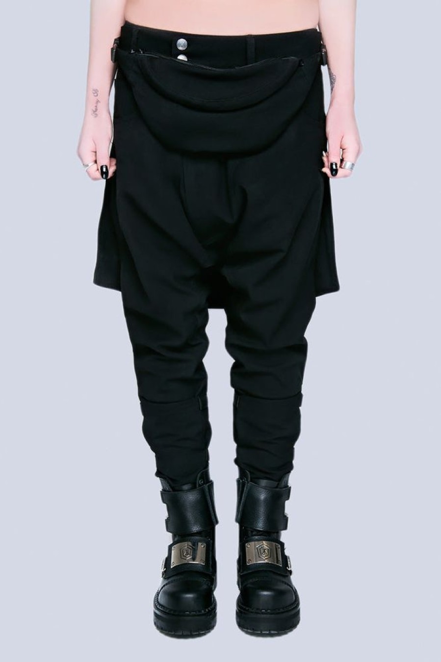 Women LONG CLOTHING | Clip Pants (Black)