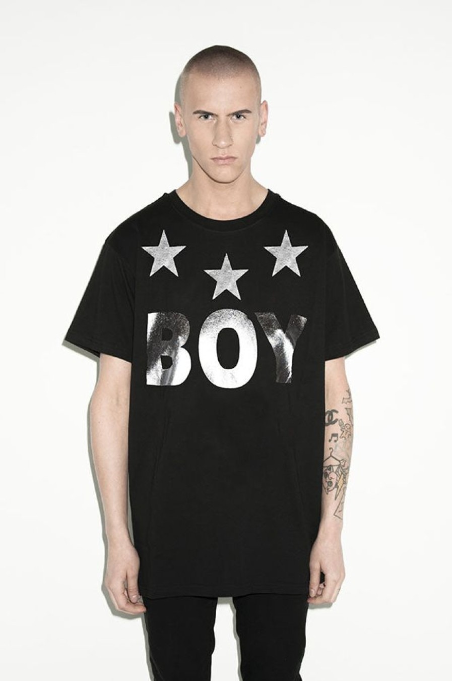 Unisex BOY LONDON | Boy Tri-Star T-Shirt (Silver)