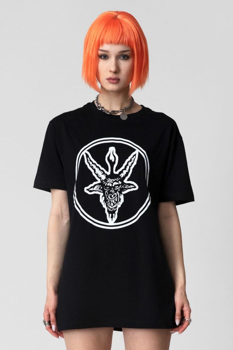 Unisex LONG CLOTHING | Baphomet - Tshirt (B)