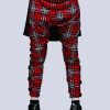 Women LONG CLOTHING | Clip Pants (Red Tartan)