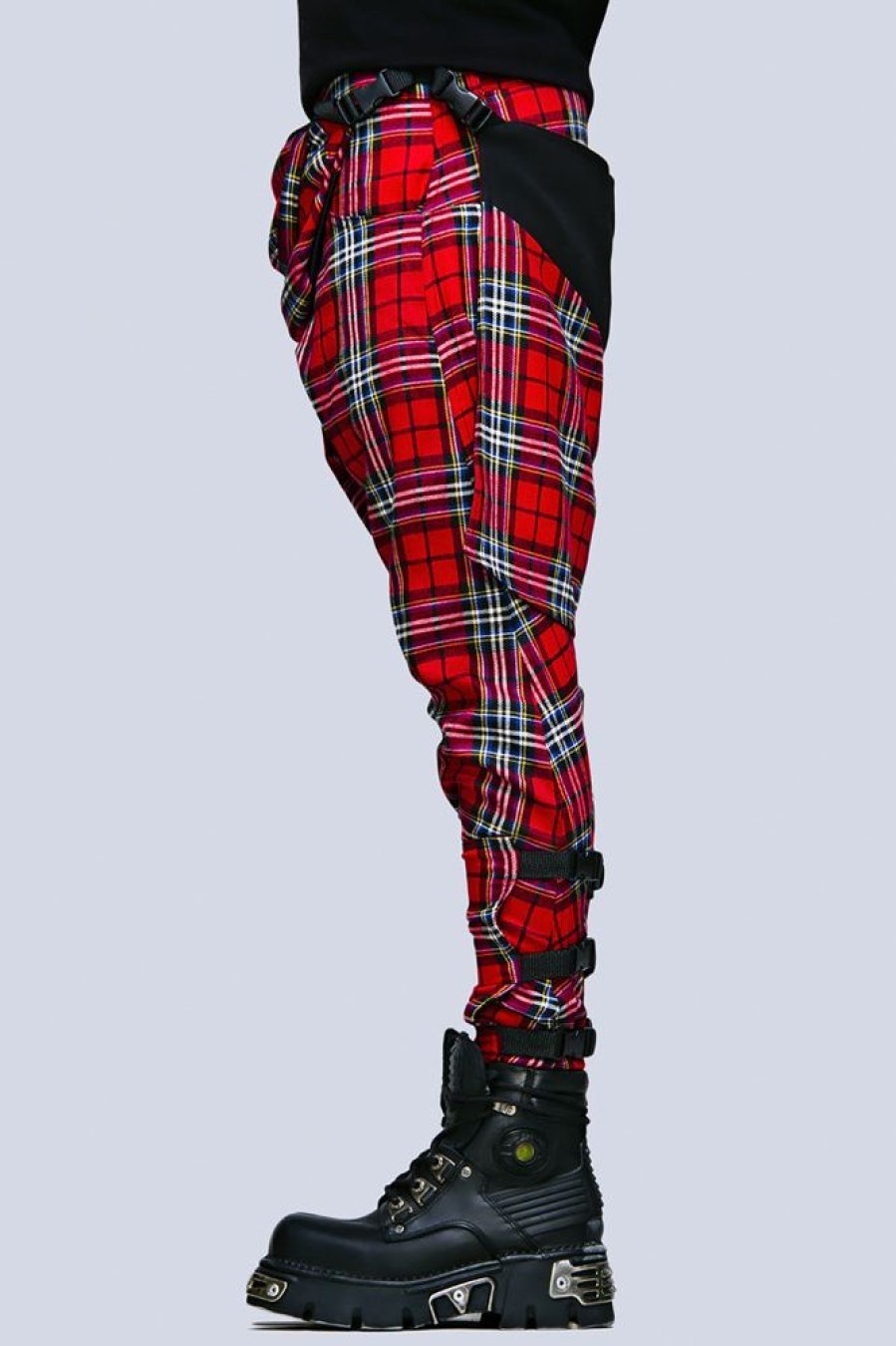 Women LONG CLOTHING | Clip Pants (Red Tartan)