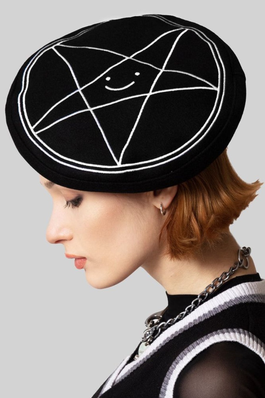 Unisex LONG CLOTHING | Satan Loves You Large Logo Beret