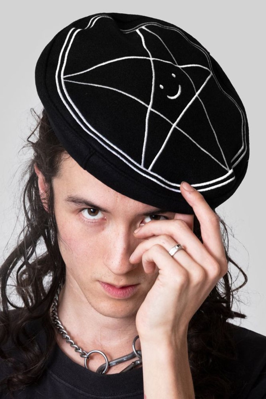 Unisex LONG CLOTHING | Satan Loves You Large Logo Beret