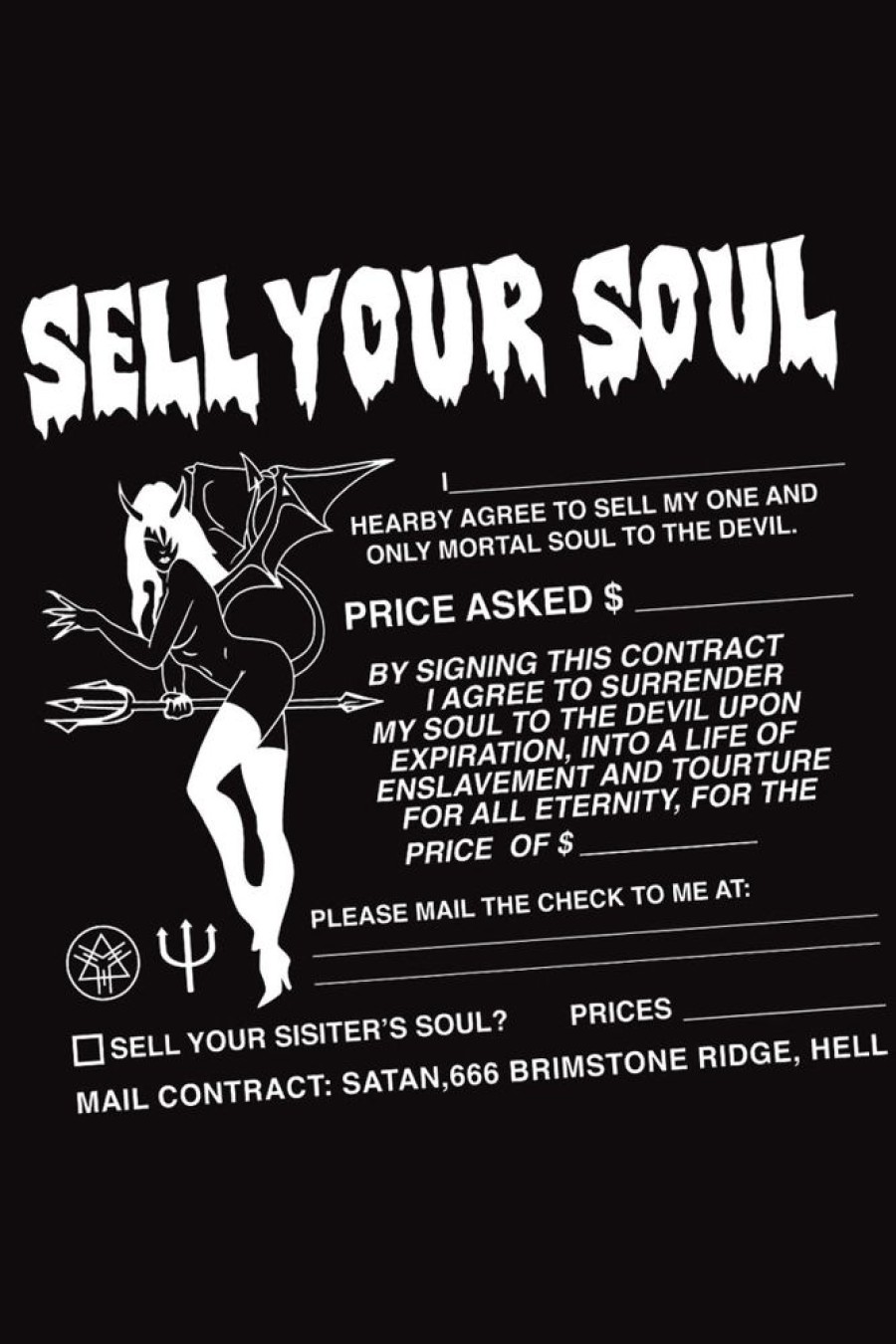 Unisex LONG CLOTHING | Sell Your Soul (B)