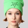 Unisex LONG CLOTHING | Satan Loves You Beanie (Green)