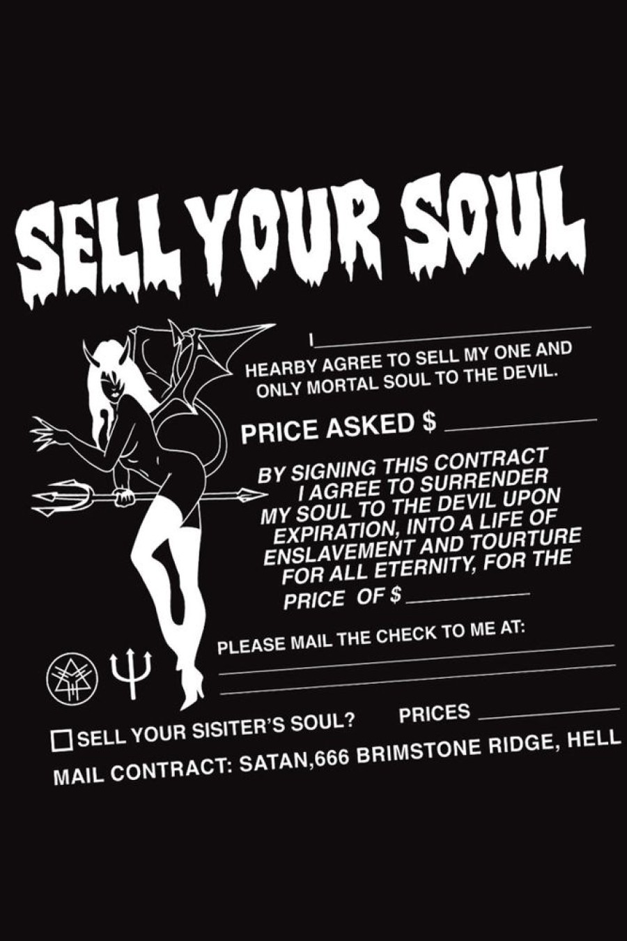 Unisex LONG CLOTHING | Sell Your Soul (B)