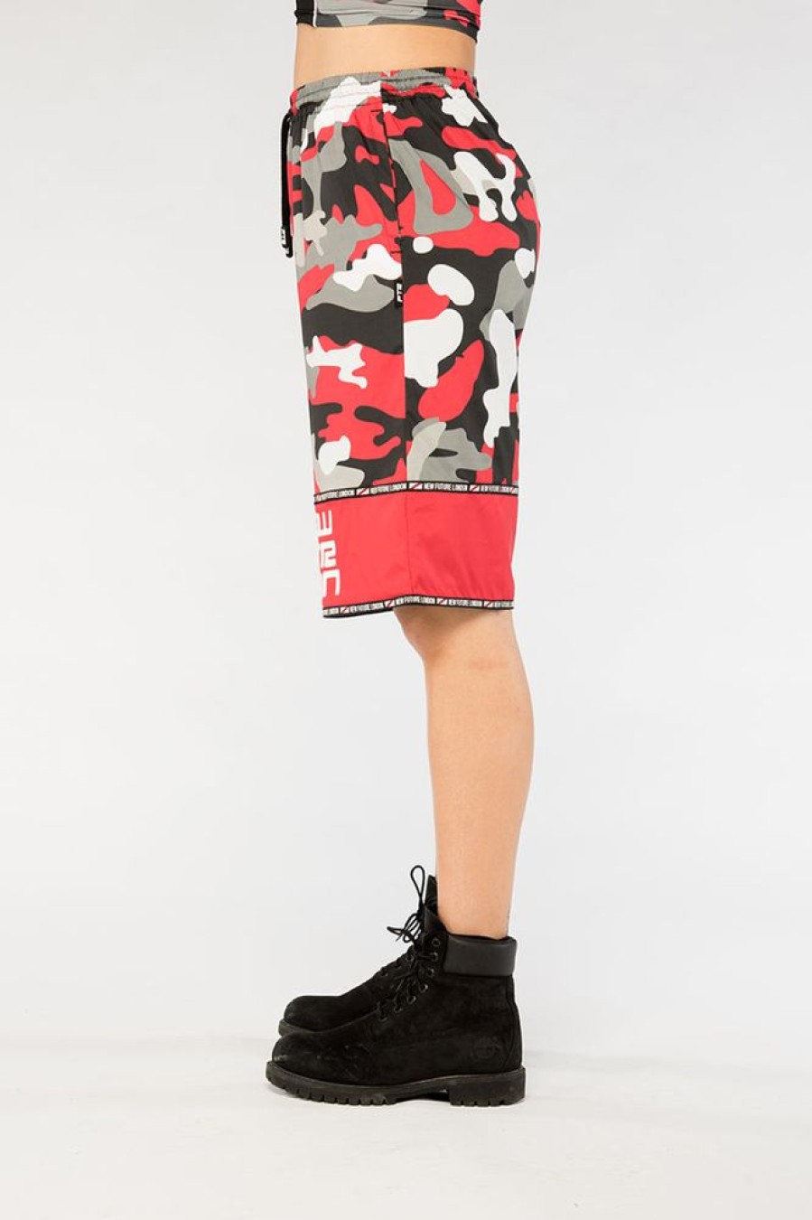 Women NEW FUTURE LONDON | Racer Logo Shorts (Camo Red)