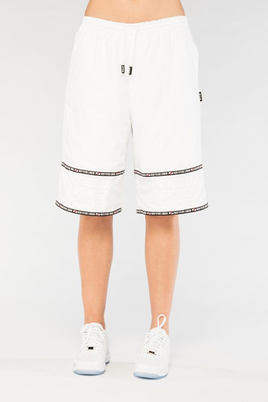 Unisex NEW FUTURE LONDON | Racer Logo Shorts (White)