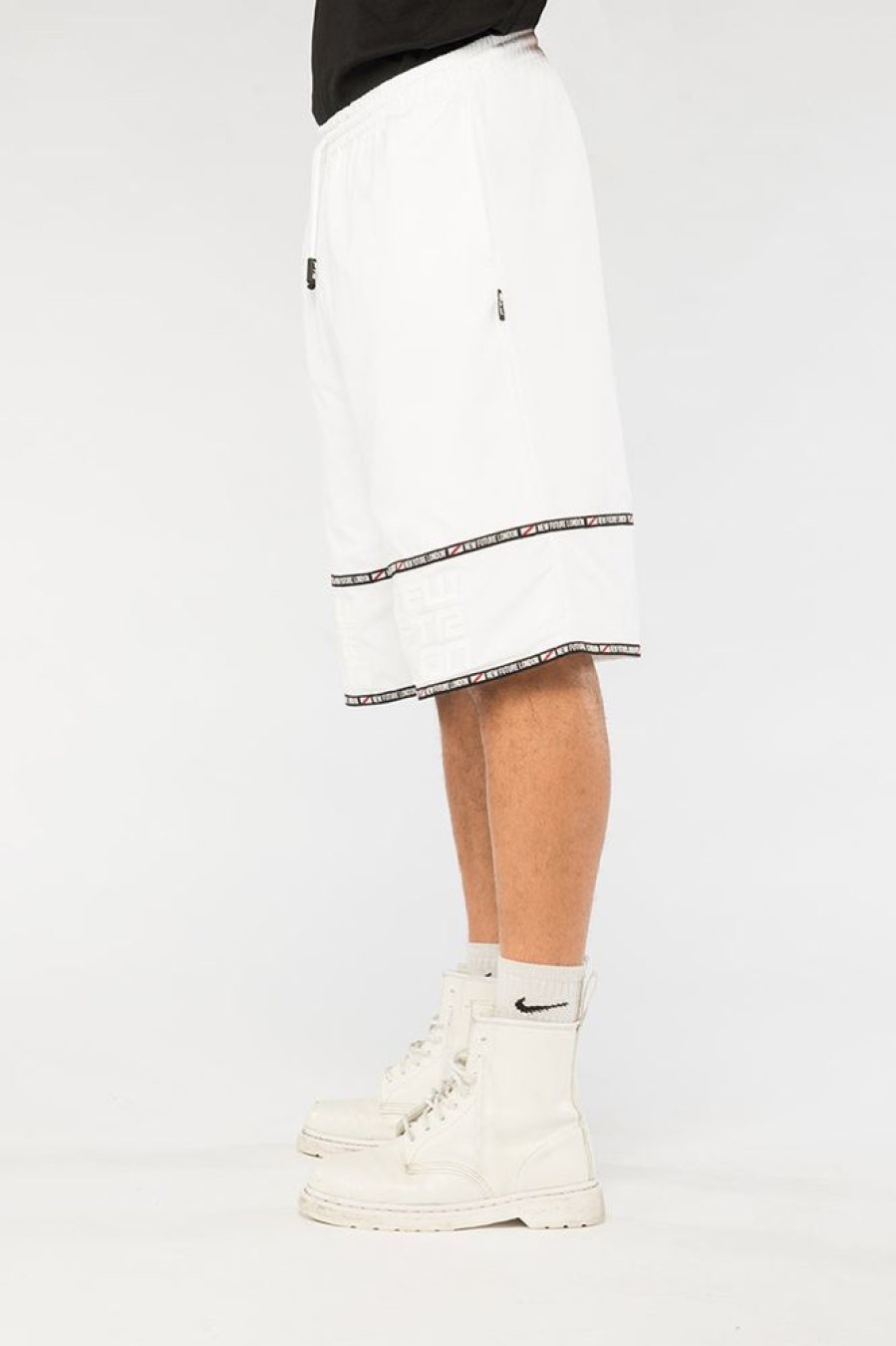 Unisex NEW FUTURE LONDON | Racer Logo Shorts (White)