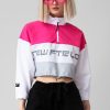 Unisex NEW FUTURE LONDON | Racer Logo Cropped Windbreaker (Pink/Grey)