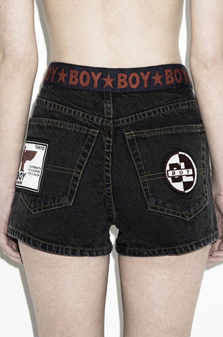 Unisex BOY LONDON | Boy Denim Shorts (Black)