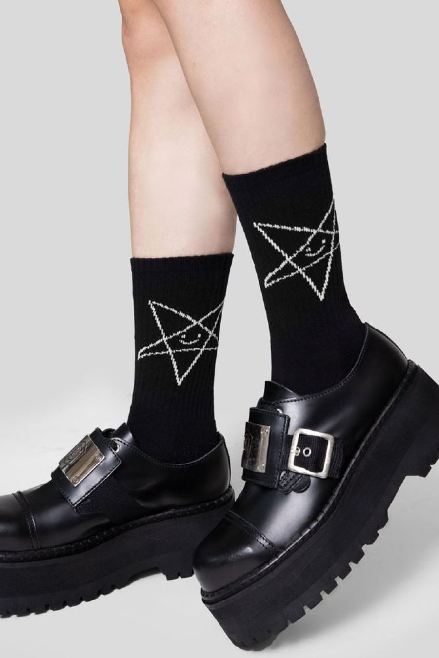 Unisex LONG CLOTHING | Satan Loves You Crew Socks (Unisex)