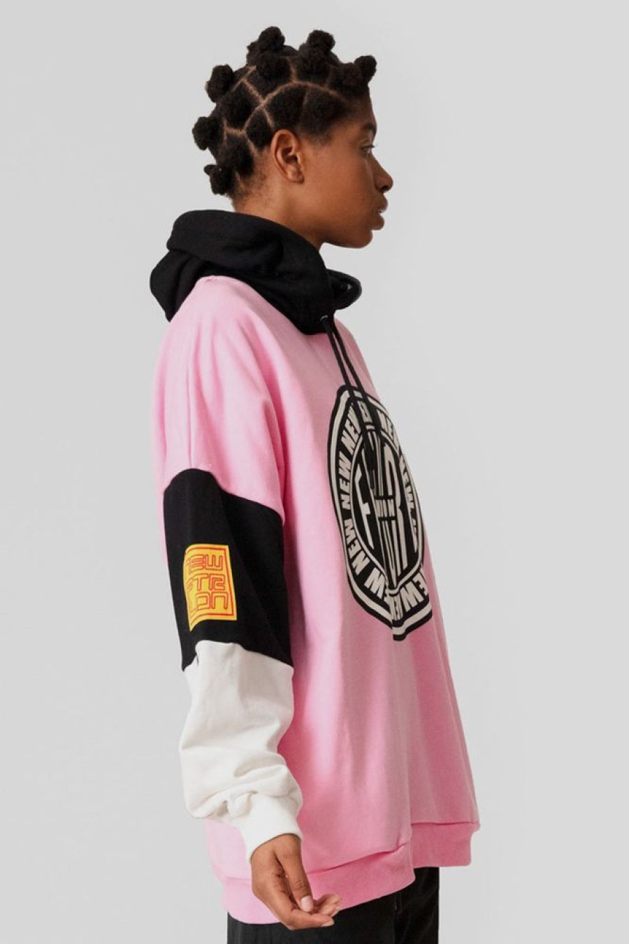 Unisex NEW FUTURE LONDON | Stamp Logo Hooded Sweatshirt (Pink)