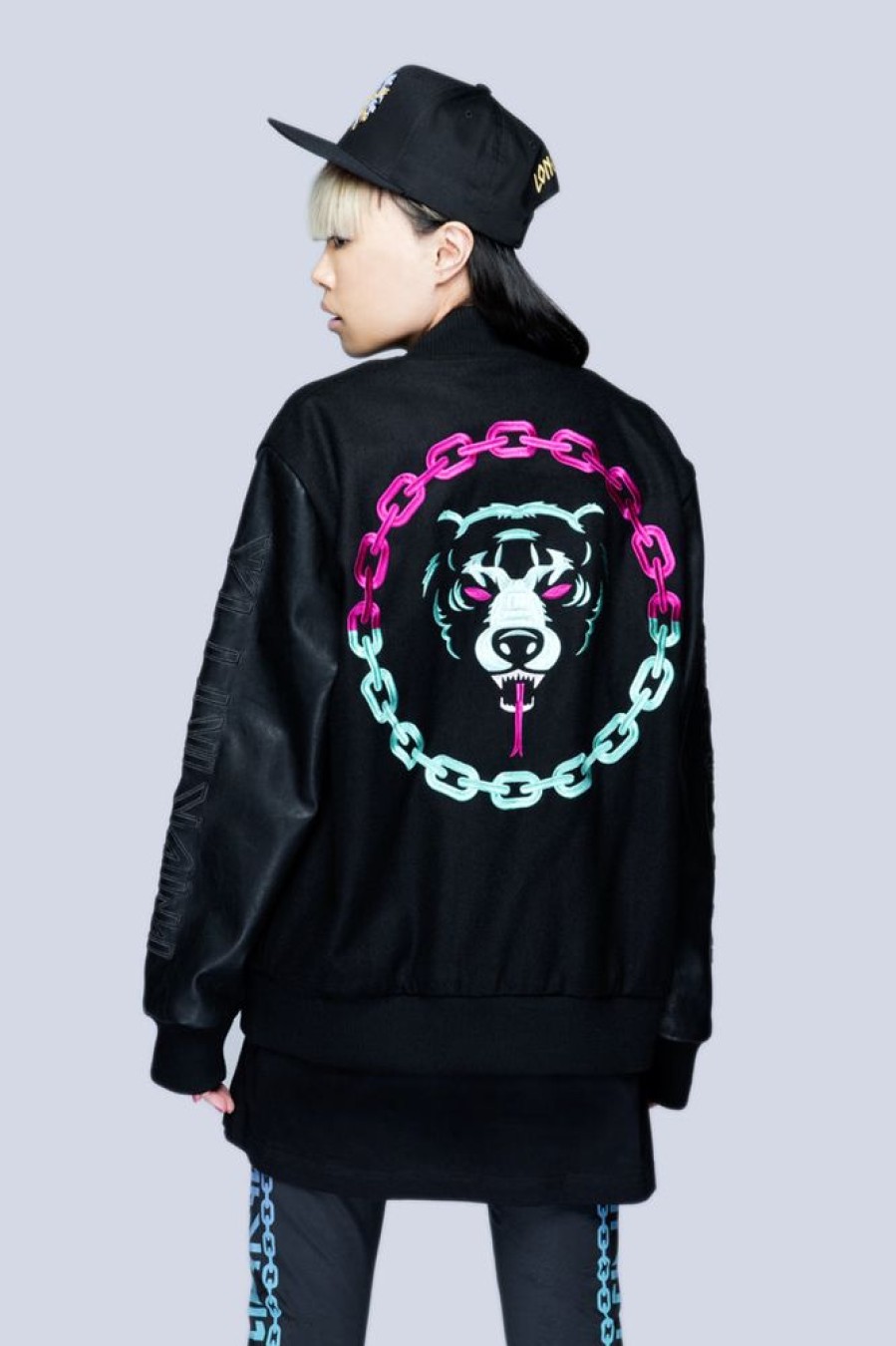 Unisex LONG X MISHKA | Death Adder Chain Varsity Jacket (B)