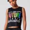 Unisex NEW FUTURE LONDON | Believe Crop Top (Black)