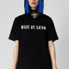 Unisex LONG CLOTHING | Made By Satan - Hooded Tshirt (B)